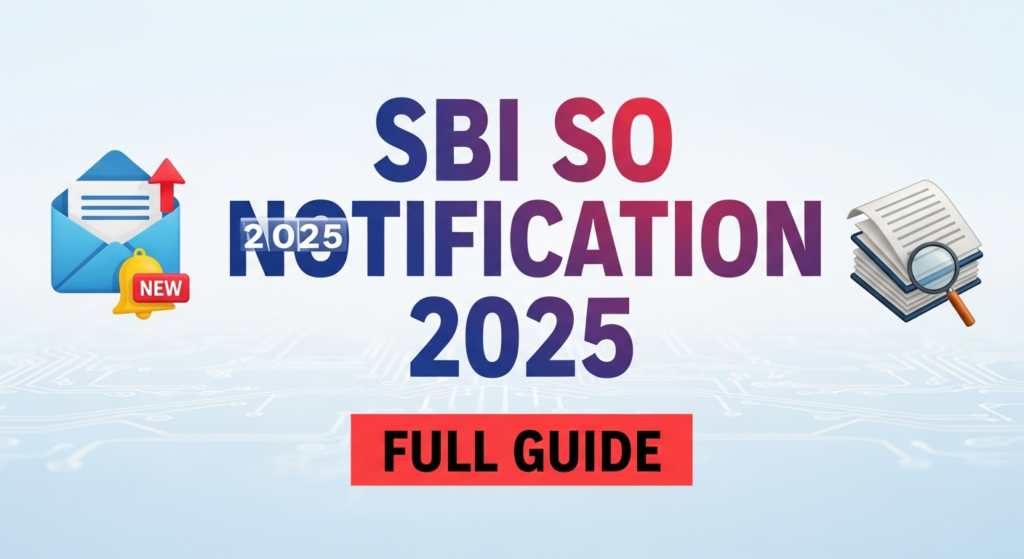 SBI SO Notification 2025 Out: Apply Online for Specialist Officer Posts